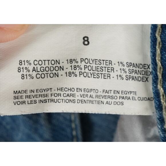 Bandolino Blu Jeans Capris Womens 8 Blue Midrise Light Wash Stretch 16.5" Inseam - Picture 11 of 11